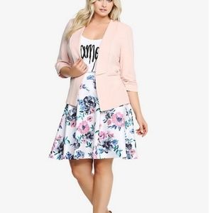 Torrid 4 4x Rouched Light Pink Salmon Blazer Blush